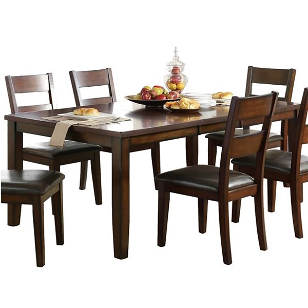 Table de salle à manger rectangulaire avec rallonge Mantello de HomeTrend, bois de placage, cerise