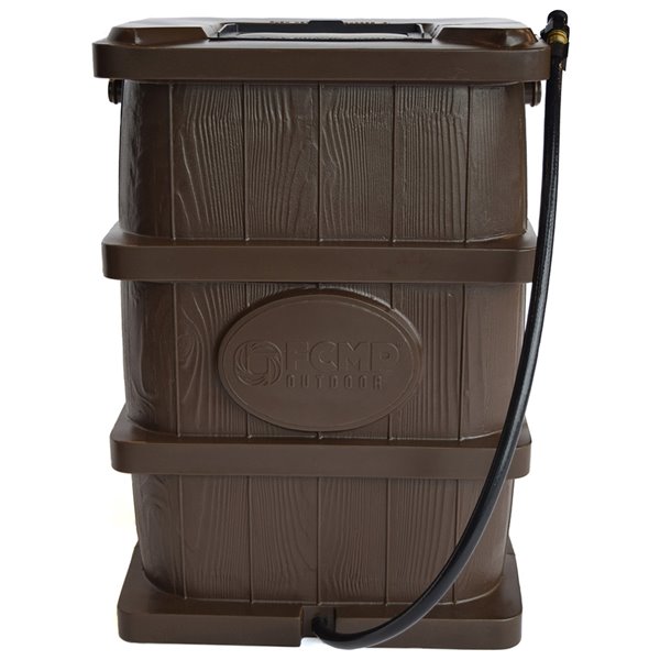 FCMP Outdoor 45-Gal Brown Plastic Rain Barrel with Spigot Included