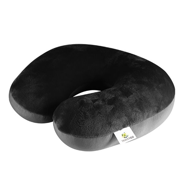 GoGreen Power Microbead Neck Pillow - 12-in W x 12-in L - Round - Black