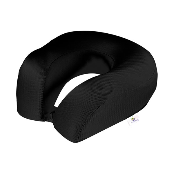 GoGreen Power Spandex Neck Pillow - 12-in W x 12-in L - Round - Black