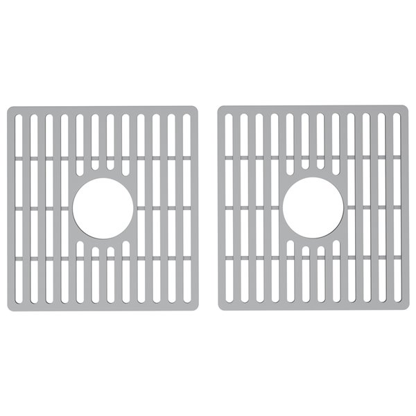 VIGO 13.75-in x 14.75-in Silicone Kitchen Sink Bottom Grid for Double Basin, Grey