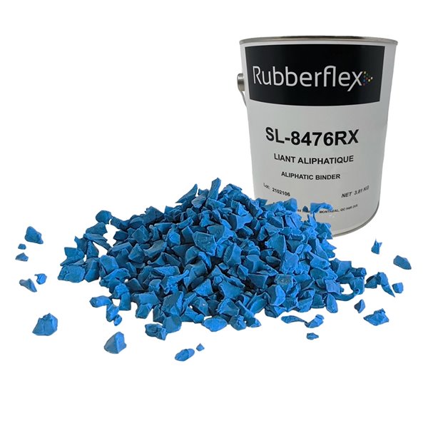 Rubberflex Poured Rubber Granules Kit with Aliphatic Binder, 40-sq. ft, Rainbow Blue