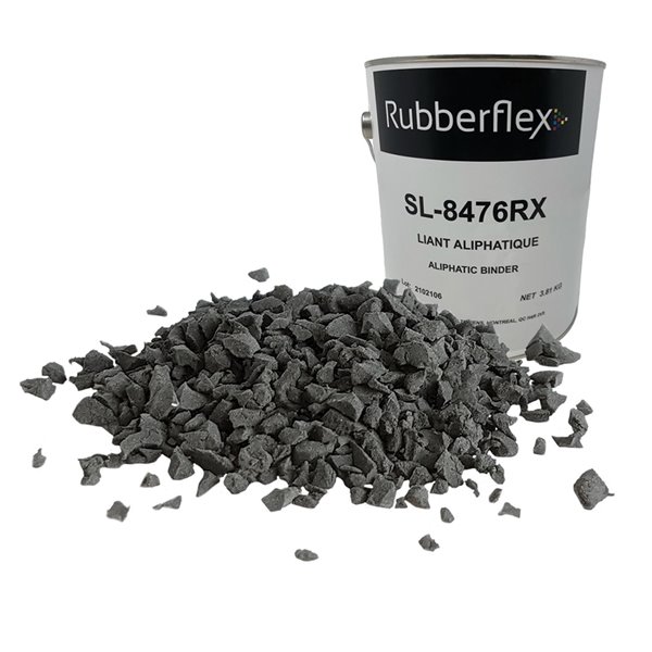 Rubberflex Poured Rubber Granules Kit with Aliphatic Binder, 40-sq. ft, Slate Grey