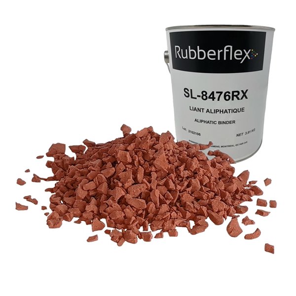Rubberflex Poured Rubber Granules Kit with Aliphatic Binder, 40-sq. ft, Red Brick