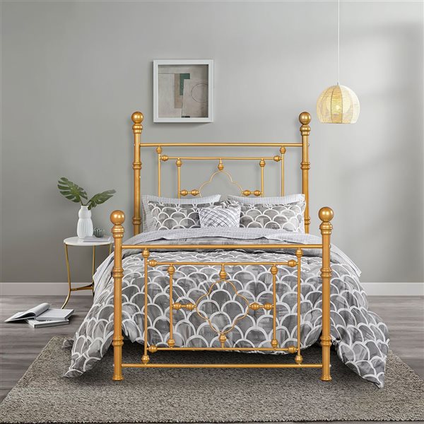 Homycasa Rayjon TwinSize Bed Frame Gold 0400100015529 RénoDépôt