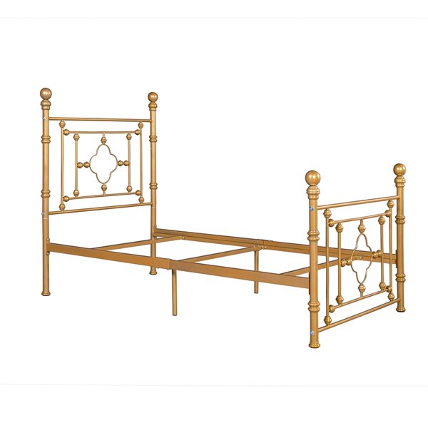 FurnitureR Rayjon TwinSize Bed Frame Gold 0400100015529 RénoDépôt