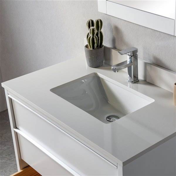 Jade Bath Amelie 24-in White Single Sink Bathroom Vanity with White ...