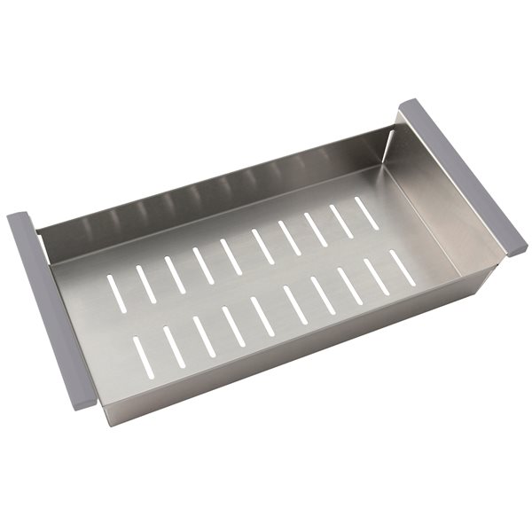 Stylish Stainless Steel Over the Sink Colander with Non-slip Handle