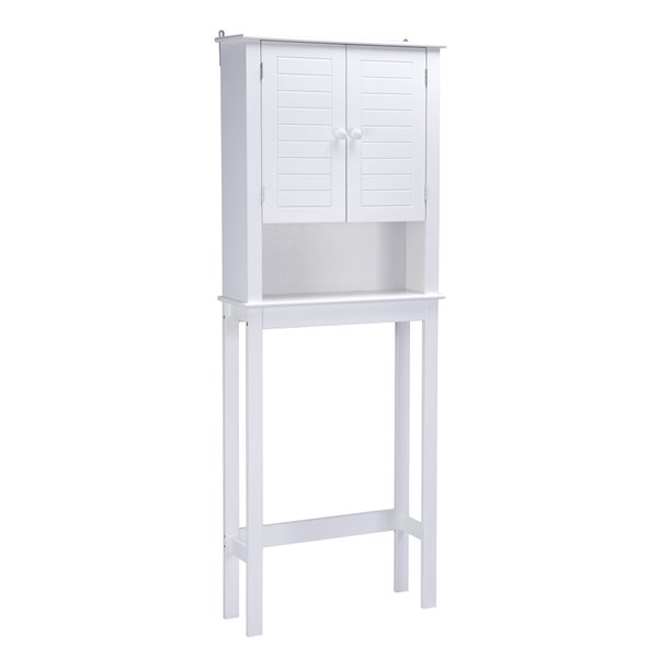 A&E Bath & Shower Axil V MDF Over the Toilet Etagere - 24-in W x 63-in H x 9-in D - White