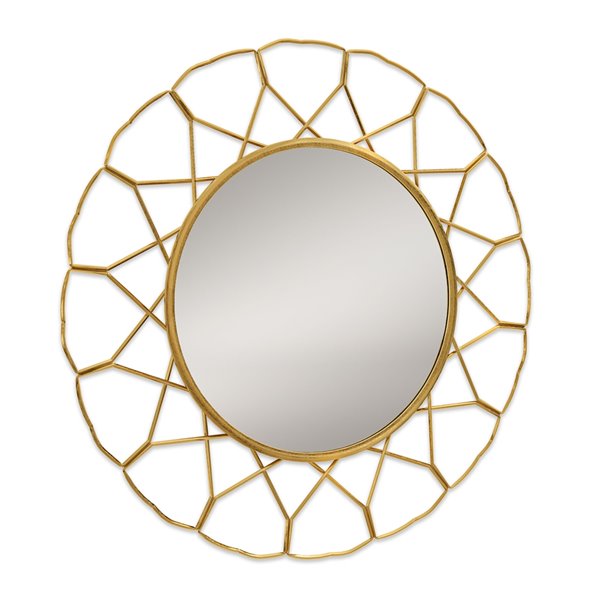 Gild Design House 1-in L X 33-in W Round Gold Framed Wall Mirror
