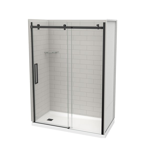 Ensemble de douche à vapeur blanche 36 x 60 x 85,25 po Paro de Maax, porte  chromée, siège à gauche