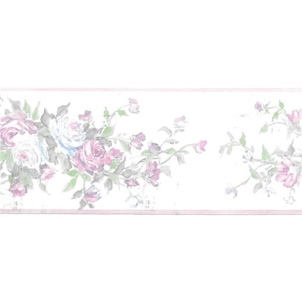 pink and green wallpaper border