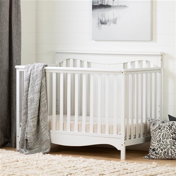 South Shore Furniture Savannah Convertible 2 in 1 Baby Crib Pure White 11846 Reno Depot