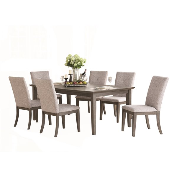 Hometrend Felicity Light Gray Dining, Light Grey Wooden Dining Table And Chairs Set