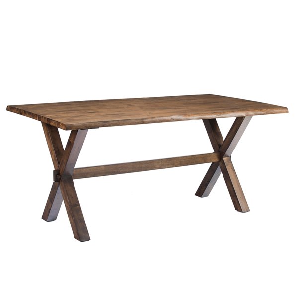 Table standard Pandora (30 po) rectangulaire, en chêne, avec base brune en bois de HomeTrend