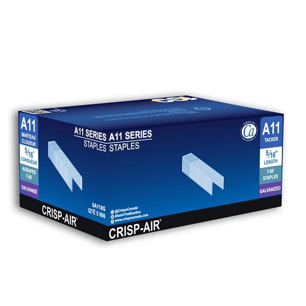 Crisp-Air 5/16-in Leg x 3/8-in x 3/8-in Narrow Crown Collated Tacking Staples 5000/pk