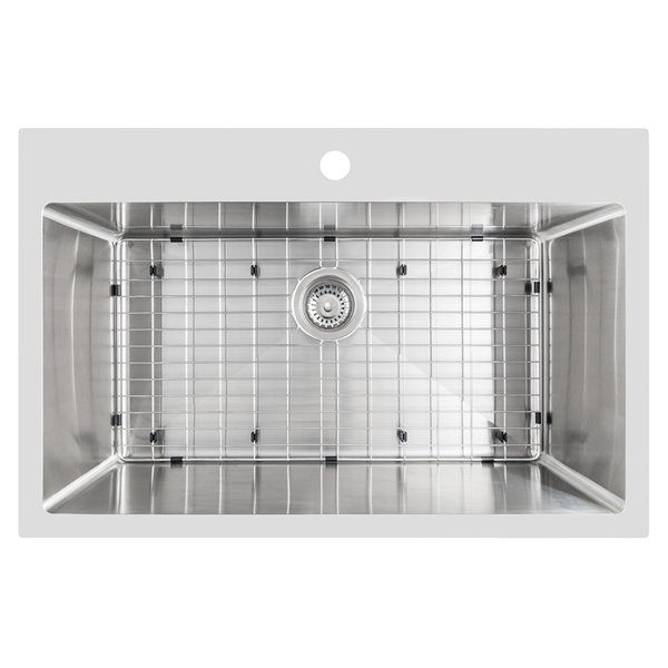 Presenza Drop-in or Undermount 20.5-in x 31.5-in Single Basin 1-Hole Kitchen Sink - Stainless Steel