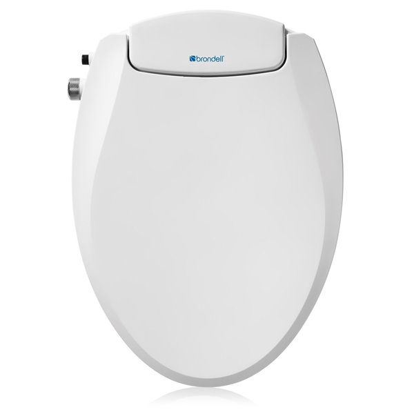 Brondell Swash CANS101 Non-Electric White Elongated Slow Close Plastic Bidet Toilet Seat