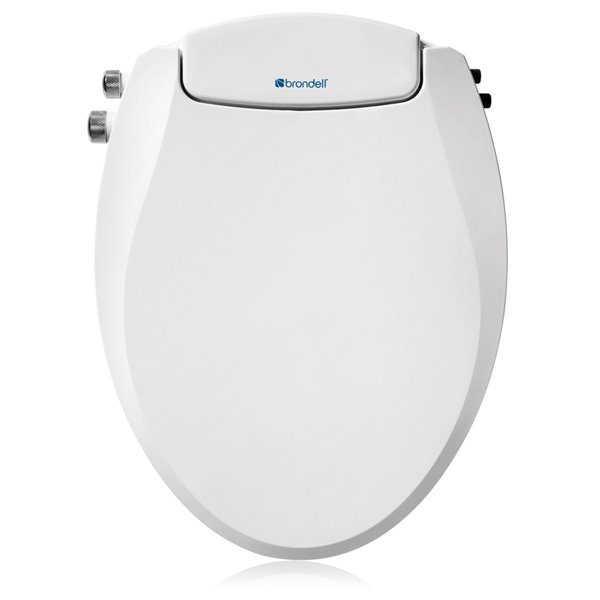 Brondell Swash CANS102 Dual Temperature Non-Electric White Round Slow Close Bidet Toilet Seat