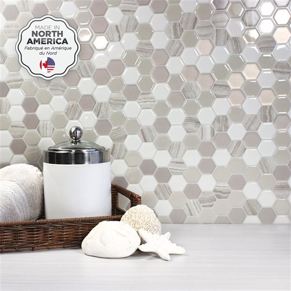 Smart Tiles Peel and Stick Gel Backsplash Tile Pietra 23'' x 11