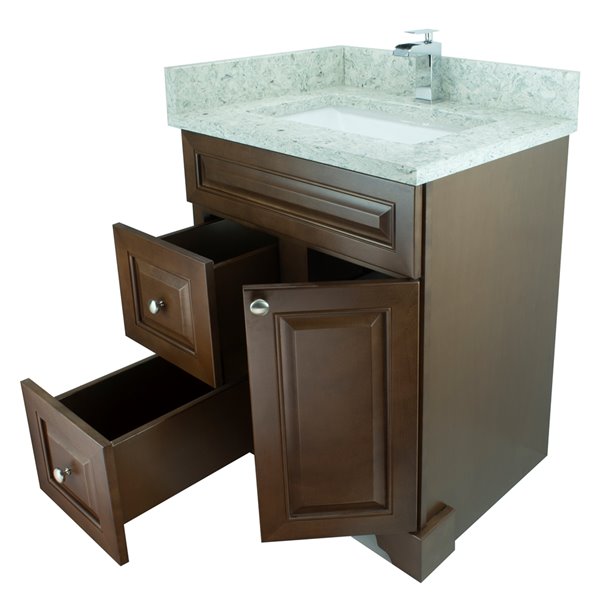 LUKX Bold Damian 36-in Royal Brown Single Sink Bathroom Vanity With ...