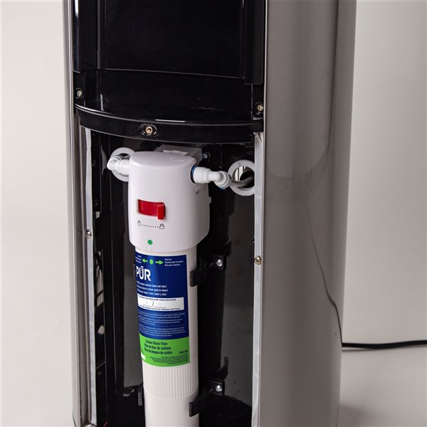 Distributeur d'eau à chargement par le bas Primo, eau  chaude/froide/température ambiante, acier inoxydable/noir