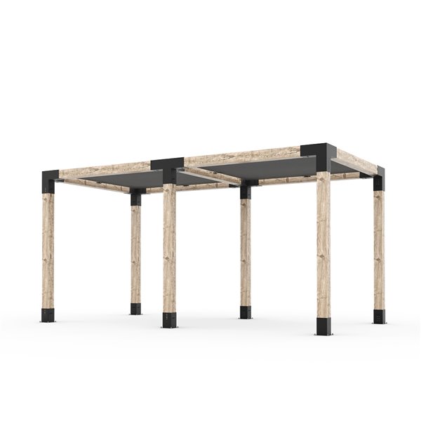 Ensemble de supports en métal noir à pergola autoportée pour poteau de