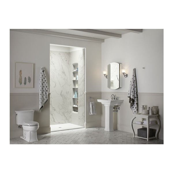 KOHLER Ballast White Acrylic 36in W x 48in L Shower Base With Center Drain 19350 RénoDépôt