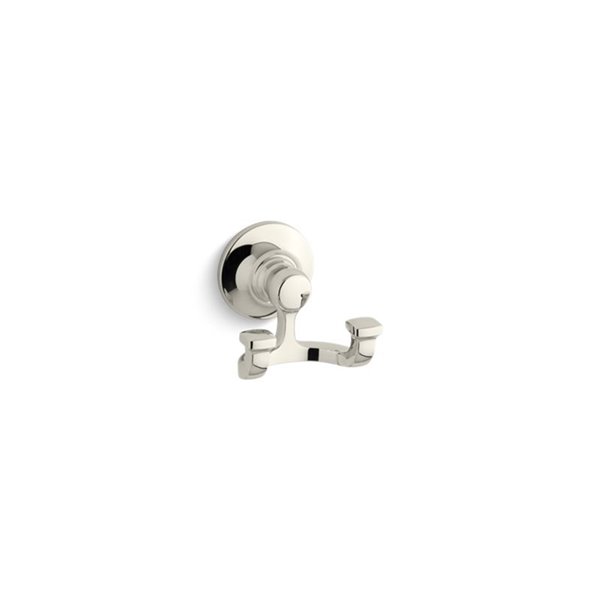 Bancroft Double Robe Hook in Vibrant Polished Nickel