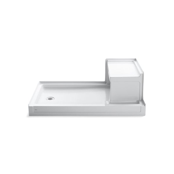 Base de douche en acrylique blanc Tresham de Kohler de 36 po L x 60 po l avec drain à gauche