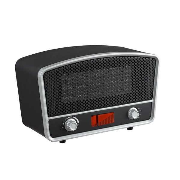 Modern Homes Retro Radio Look 1500 W Ceramic Compact Personal Indoor Electric Space Heater Thermostat