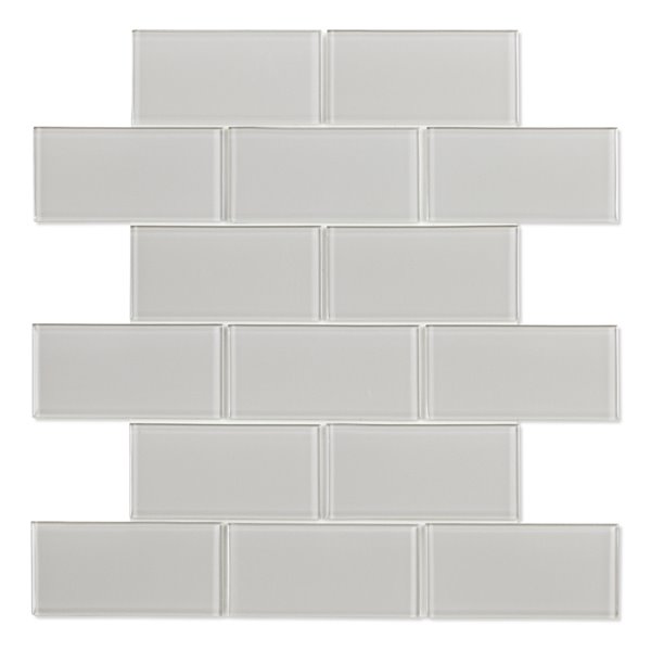 Speedtiles Shiraz 6-pack Light Grey 12-in x 12-in Glossy Glass Wall Tile