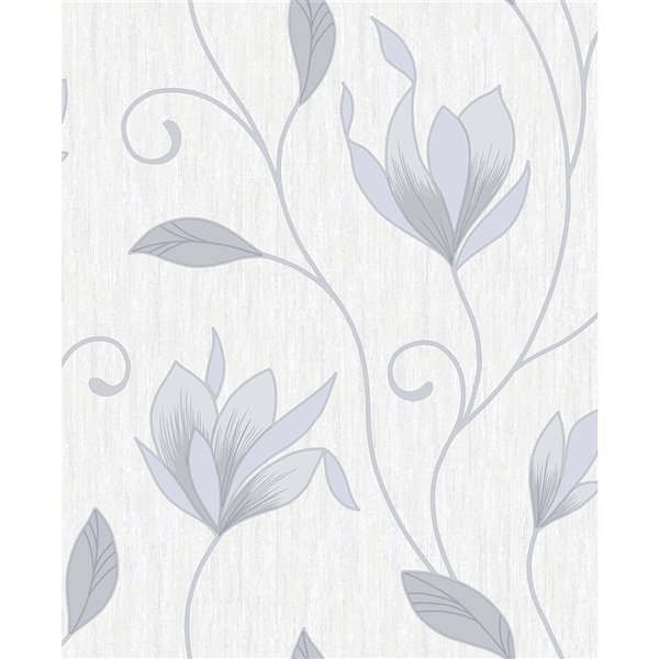 Full Bloom Off-White Floral Paper Strippable Roll (Covers 56.4 sq. ft.)