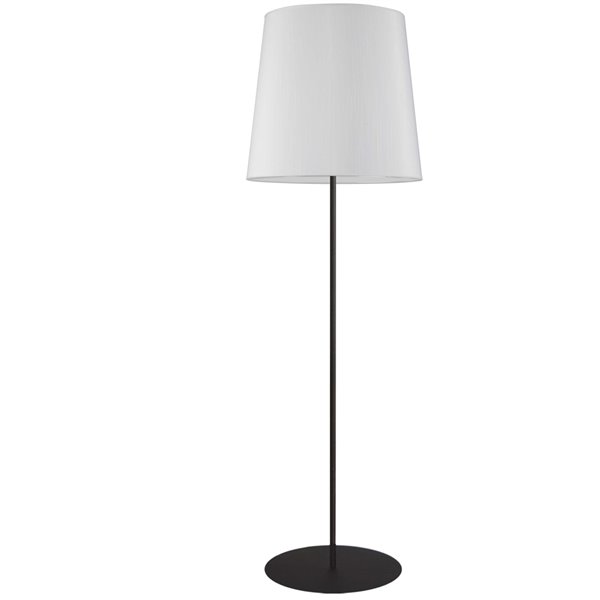 Dainolite 68.5-in Matte Black Floor Lamp with White Shade