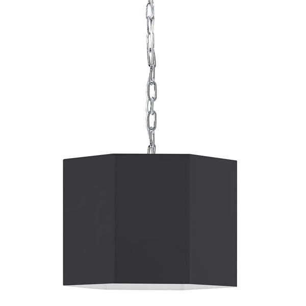 Dainolite Octavia Transitional Drum 16 In Black And Polished Chrome Pendant Light Réno Dépôt Dainolite Octavia Transitional Drum 16, Drum Light Chandelier Black