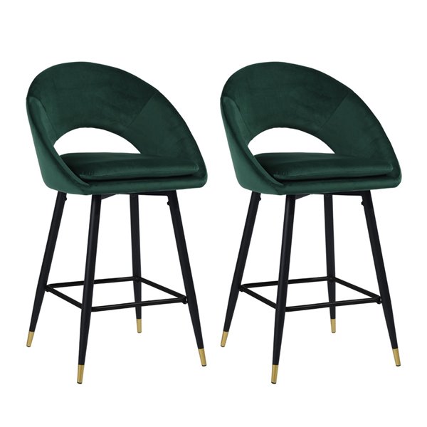 Green counter deals height stools