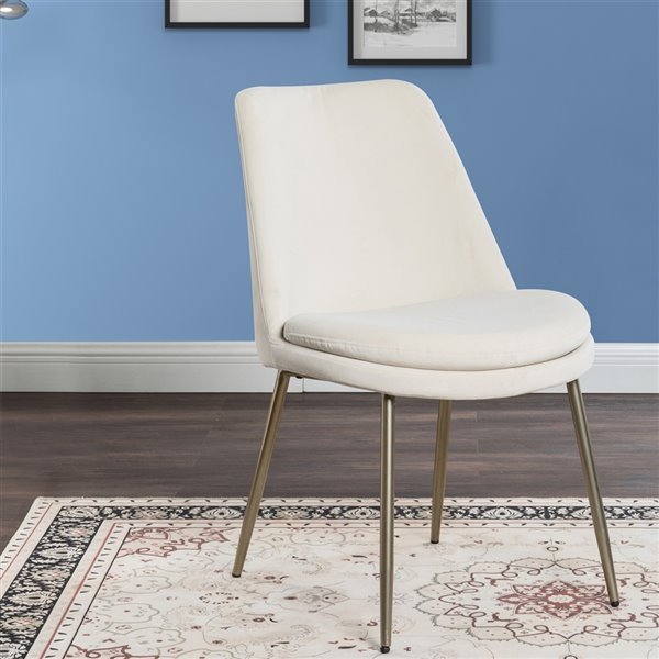 CorLiving Aaliyah Side Chair with Flared Wooden Legs (Set of 2