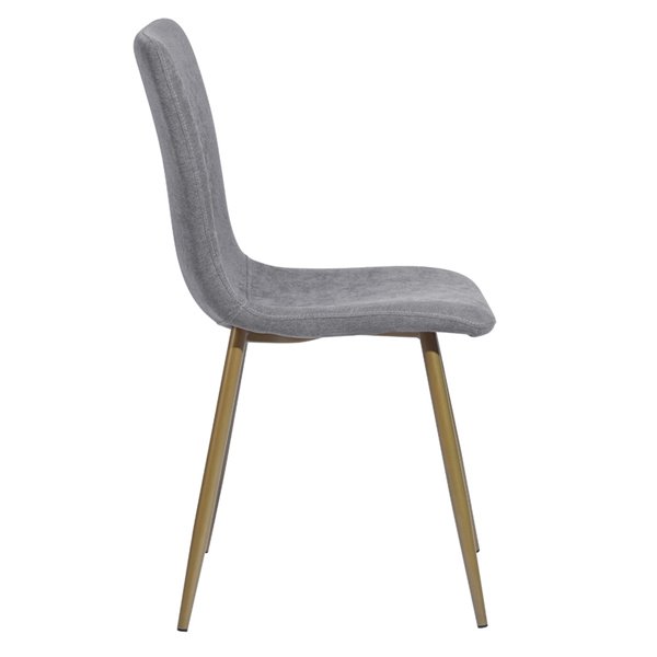 Homycasa Scargill Set of 6 Grey Contemporary Polyester/Polyester Blend Upholstered Side Chair (Metal Frame)