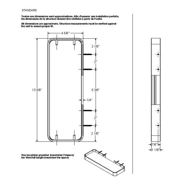 MAAX Matte Black and Tempered Glass Wall Mount Rectangular Shelf