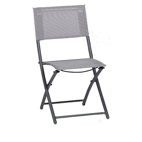 Sunmate Casual Grey Metal Stationary Balcony Chair with Mesh Seat
