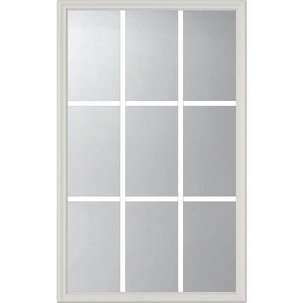 9-Lite Low-E Glass with Grill between Glass  22-in x 36-in x 1-in Door Glass