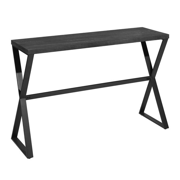 Table console Carvalho moderne en bois de 43,3 po avec pieds en X en métal, noir, de FurnitureR