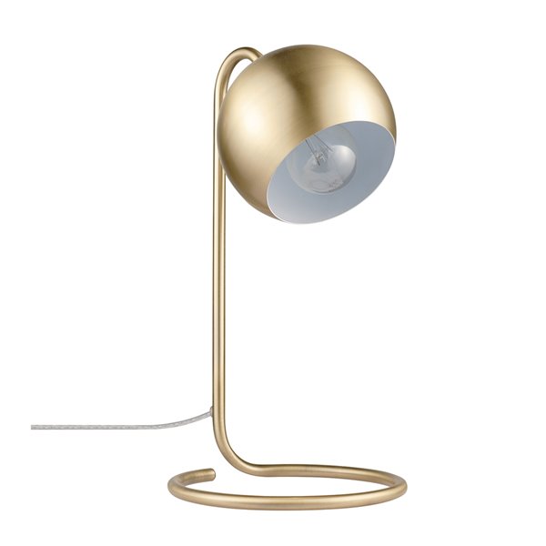 Novogratz X Globe Electric Richmond 15-in Matte Gold In-line Standard Desk Lamp with Metal Shade