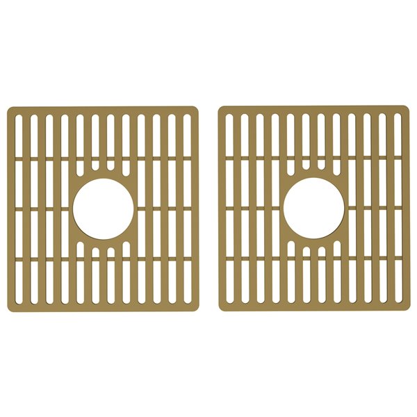 VIGO 2-Pack 14.75-in x 13.75-in Matte Gold Silicone Protective Sink Grid