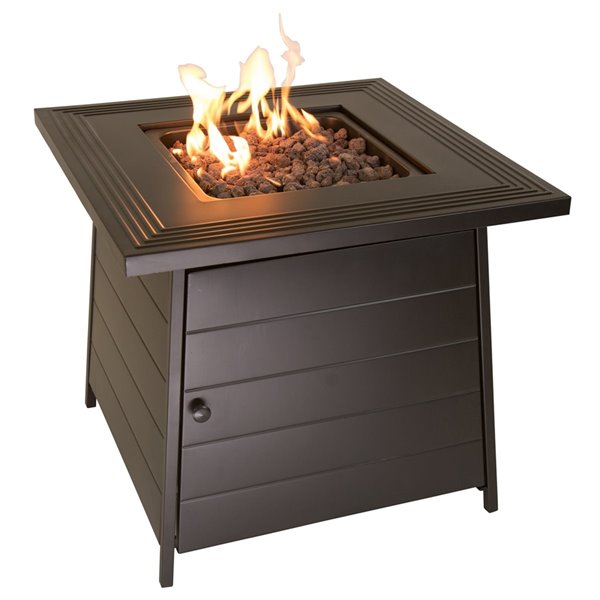 Endless Summer Anderson 28-in 50,000-BTU Black Stainless Steel Liquid Propane Fire Table