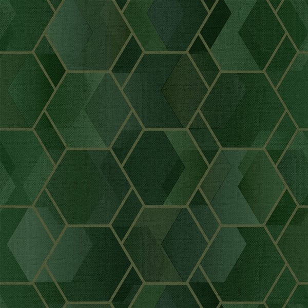 Walls Republic Amazonia 57-sq. ft. Green Non-Woven Textured Geometric  Unpasted Paste the Wall Wallpaper R7361 | Réno-Dépôt