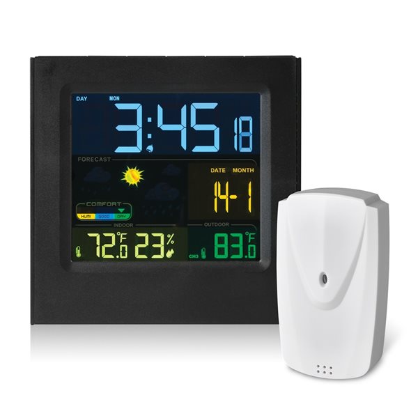 RCA Black Digital Weather Station with Wireless Outdoor Sensor CERCWS30A