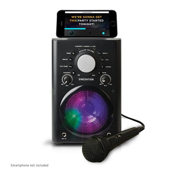 Karaoké Bluetooth Classic noir avec microphone filaire par Singstation