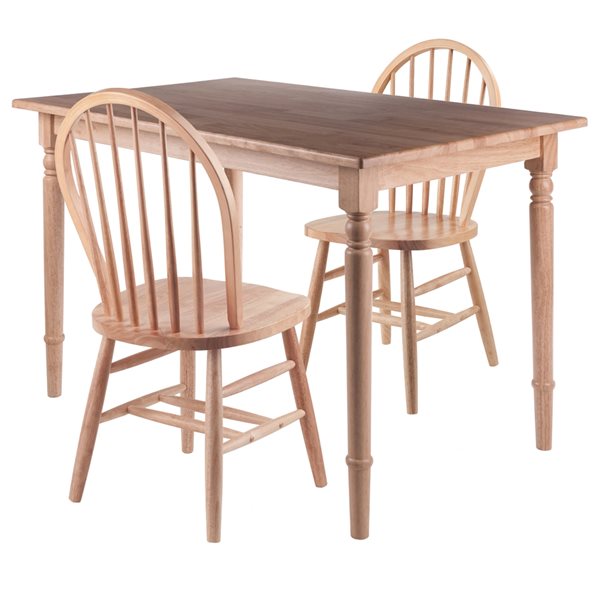 Winsome Wood Ravenna Natural Dining Set with Rectangular Table - 3-Piece