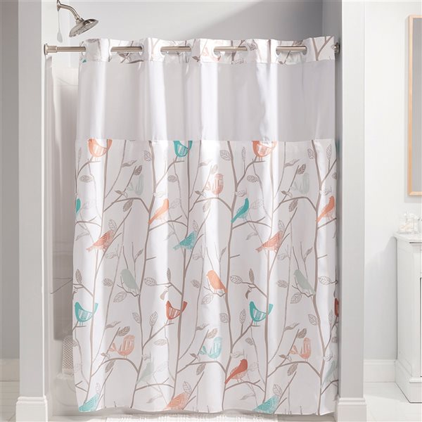 Hookless 74 In X 71 Polyester, How To Install Hookless Shower Curtain